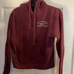 OBEY MAROON CROPPED SWEATSHIRT